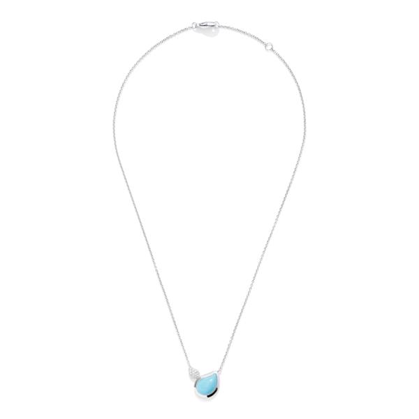 Tamara Comolli SIGNATURE Halskette 2 Drops  N-Sig-2Dr-Tur-p-wg