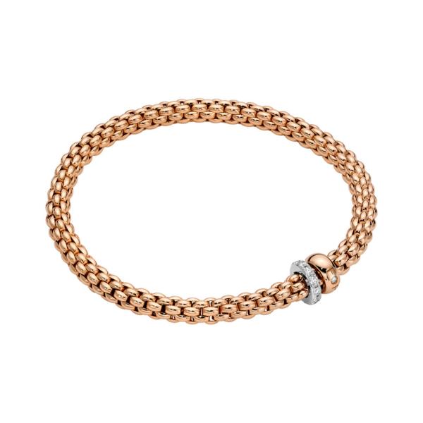 FOPE Solo Flex'it Armband mit zwei Rondellen und Pavé-Fassung 62406BX_PB_R_BRX_0XS