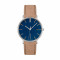 Leder, Edelstahl, Blau