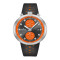 Leder, Edelstahl, Orange