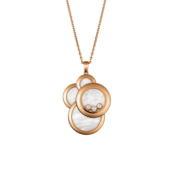         Roségold, Halsschmuck, Chopard Happy Diamonds Anhänger mit Halskette