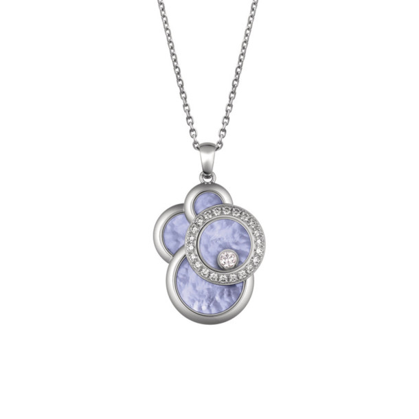         Weißgold, Halsschmuck, Chopard Happy Diamonds Anhänger mit Halskette