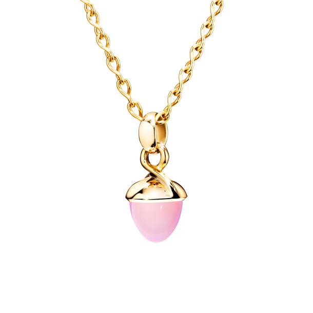         Gelbgold, Halsschmuck, Tamara Comolli MIKADO Bouquet Anhänger mit Chalcedon