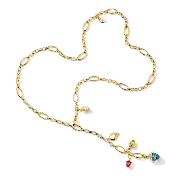        Gelbgold, Halsschmuck, Tamara Comolli MIKADO Halskette 'Candy' mit Diamant-Pavé