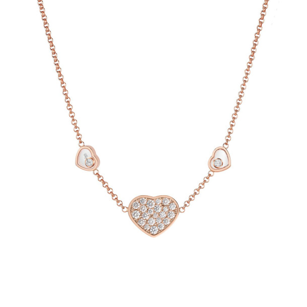         Roségold, Halsschmuck, Chopard Happy Hearts Halskette