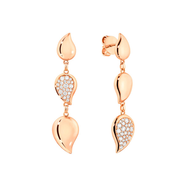         Roségold, Ohrringe, Tamara Comolli SIGNATURE Wave 3 Tropfenelemente Ohrhänger