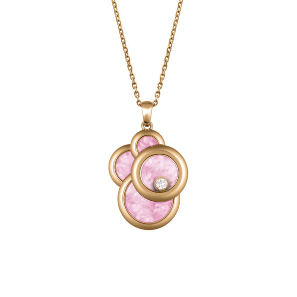         Roségold, Halsschmuck, Chopard Happy Diamonds Anhänger mit Halskette