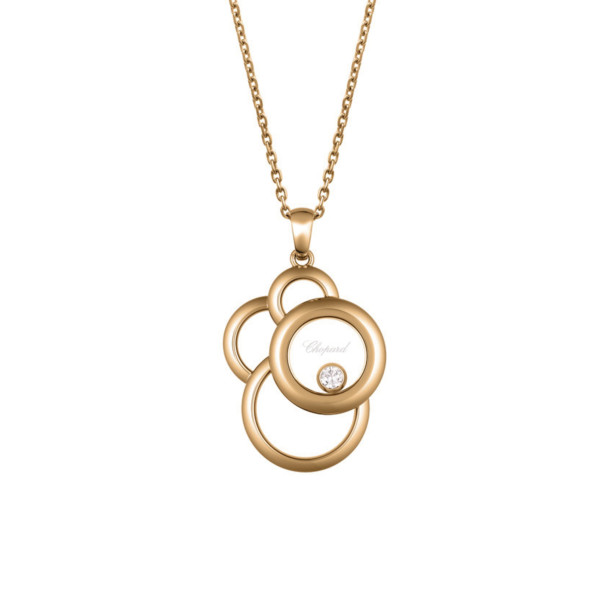         Roségold, Halsschmuck, Chopard Happy Diamonds Anhänger mit Halskette