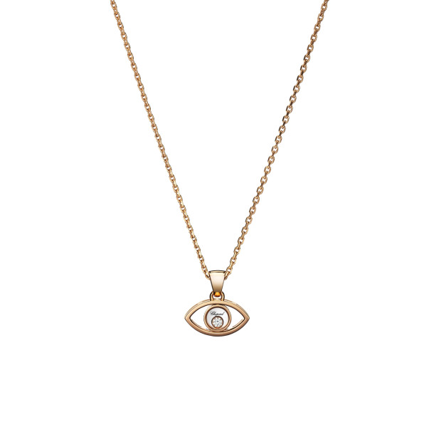        Roségold, Halsschmuck, Chopard Happy Diamonds Good Luck Charms Anhänger mit Halskette
