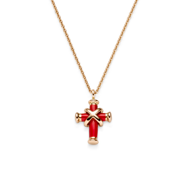         Roségold, Halsschmuck, Leo Wittwer Leo Wittwer Kreuz Mini mit Kette