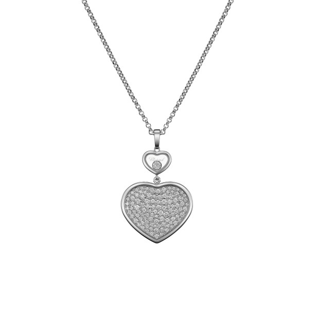         Weißgold, Halsschmuck, Chopard Happy Hearts Anhänger mit Halskette