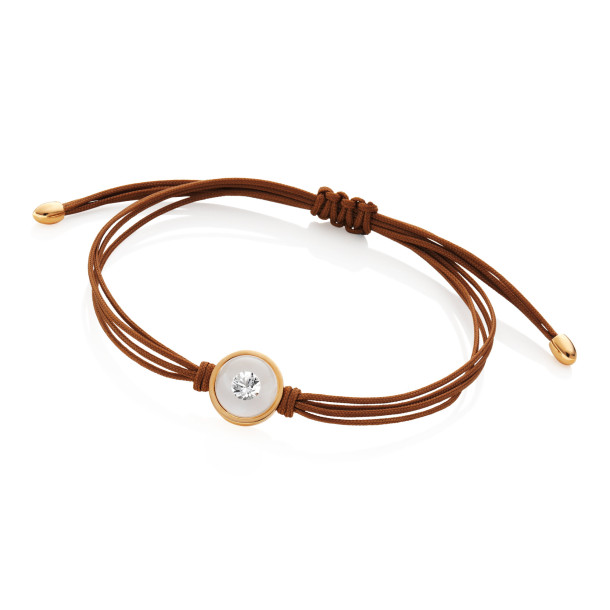         Rotgold, Armschmuck, Schmuckwerk Glasklar Textilband