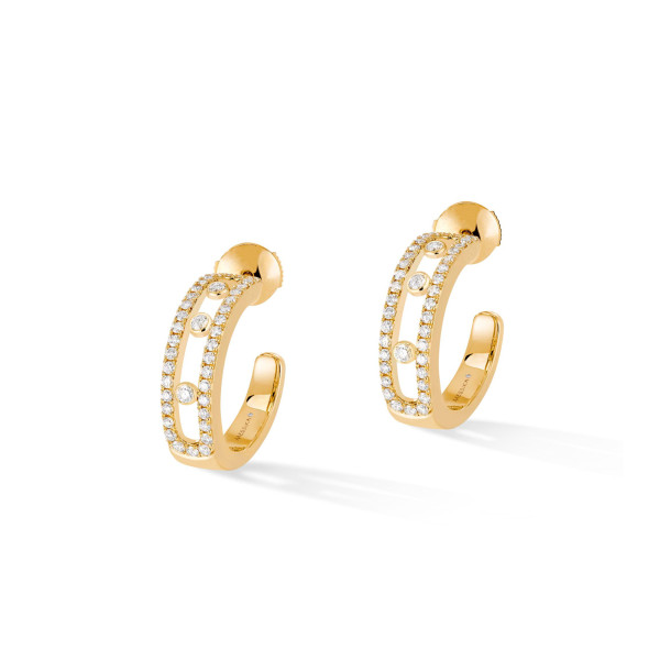         Gelbgold, Ohrringe, Messika Move Classique Pavé Hoop Creolen