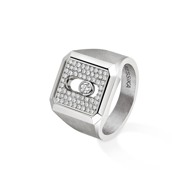         Titan, Ringe, Messika Move Titanium Naturel Siegelring mit Diamanten