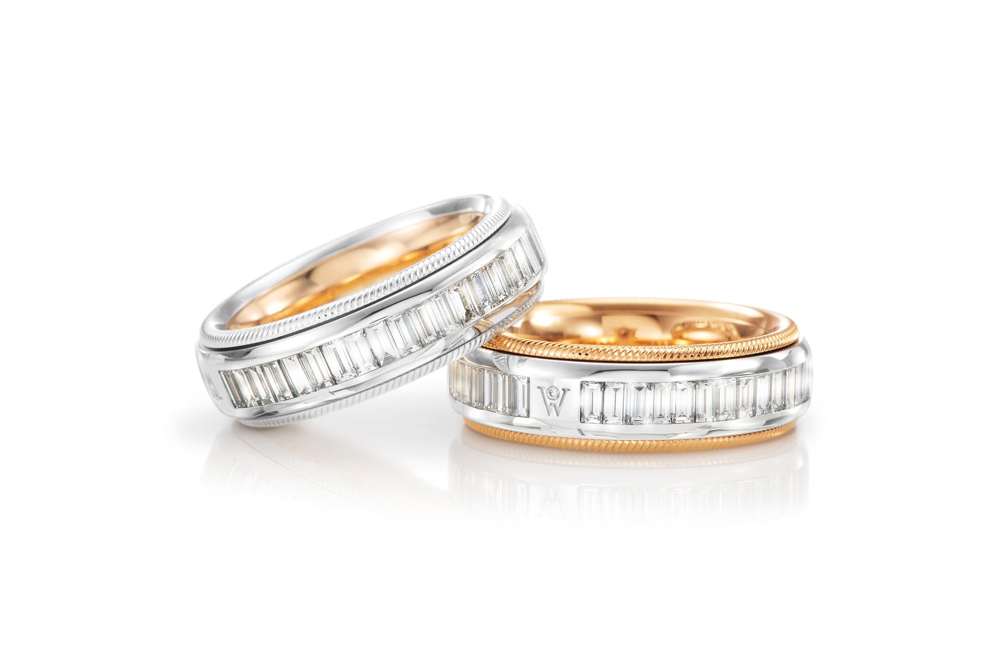 Baguette-Zauber-Weißgold-Gelbgold Baguette-Zauber-Weißgold-Gelbgold