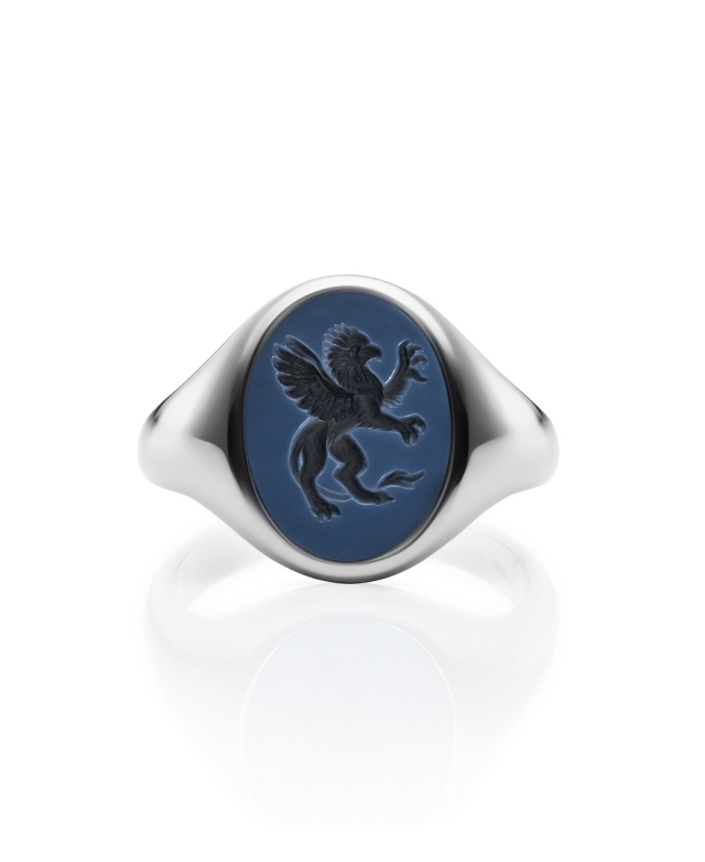 Siegelring-750-Weißgold-blauer-Lagen-Karneol-Handgravur-Greiff-51145-00-LO-02-101 Siegelring-750-Weißgold-blauer-Lagen-Karneol-Handgravur-Greiff-51145-00-LO-02-101